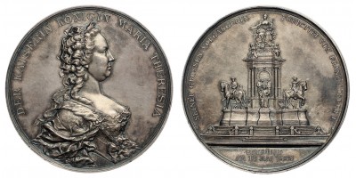Mária Terézia emlékmű Bécsben ezüst emlékérem 1888 R!